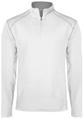 Badger Adult Money Mesh 1/4 Zip Jacket WHITE/SILVER Pocket