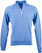 J America Adult Tri-Blend Fleece 1/4 Zip Jacket COOL ROYAL TRI-BLEND Pocket
