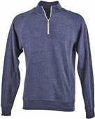 J America Adult Tri-Blend Fleece 1/4 Zip Jacket TRUE NAVY TRI-BLEND Pocket