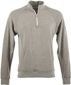 J America Adult Tri-Blend Fleece 1/4 Zip Jacket SMOKE TRI-BLEND Pocket