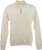 J America Adult Tri-Blend Fleece 1/4 Zip Jacket ANTIQUE WHITE Pocket