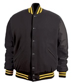 Game Sportswear Varsity Wool Leather Jacket 5000 BLACK/ATHLETIC GOLD Pocket