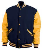 Game Sportswear Varsity Wool Leather Jacket 5000 NAVY/ATH GOLD/WHITE Pocket