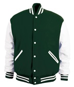 Game Sportswear Varsity Wool Leather Jacket 5000 DK GREEN/WHITE Pocket