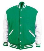 Game Sportswear Varsity Wool Leather Jacket 5000 KELLY/WHITE Pocket
