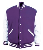Game Sportswear Varsity Wool Leather Jacket 5000 PURPLE/WHITE Pocket