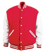 Game Sportswear Varsity Wool Leather Jacket 5000 RED/WHITE Pocket