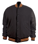 Game Sportswear Varsity Wool Leather Jacket 5000 BLACK/ORANGE Pocket