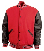 Game Sportswear Varsity Wool Leather Jacket 5000 RED/BLACK/WHITE Pocket