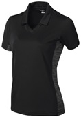 Tonix Ladies Venture V-Neck Polo Shirt 1815 BLACK/BLACK Pocket