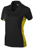 Tonix Ladies Venture V-Neck Polo Shirt 1815 BLACK/GOLD Pocket