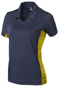Tonix Ladies Venture V-Neck Polo Shirt 1815 NAVY/GOLD Pocket