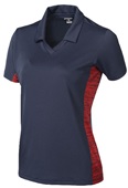 Tonix Ladies Venture V-Neck Polo Shirt 1815 NAVY/SCARLET Pocket