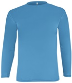 Epic Cooling Performance Long Sleeve Crew T-Shirts (18- Colors Available) LIGHT BLUE Front