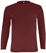 Epic Cooling Performance Long Sleeve Crew T-Shirts (18- Colors Available) MAROON Front