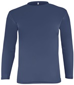 Epic Cooling Performance Long Sleeve Crew T-Shirts (18- Colors Available) NAVY Front