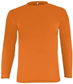 Epic Cooling Performance Long Sleeve Crew T-Shirts (18- Colors Available) ORANGE Front