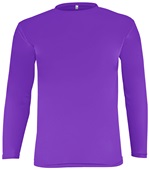 Epic Cooling Performance Long Sleeve Crew T-Shirts (18- Colors Available) PURPLE Front