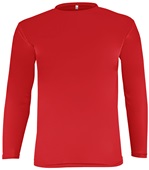 Epic Cooling Performance Long Sleeve Crew T-Shirts (18- Colors Available) SCARLET Front