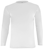 Epic Cooling Performance Long Sleeve Crew T-Shirts (16 Colors Available) WHITE Front