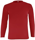 Epic Cooling Performance Long Sleeve Crew T-Shirts (18- Colors Available) CARDINAL Front