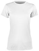 Epic Womens Cool Performance Dry-Fit Crew T-Shirts WHITE Front