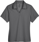 Ultra Club Ladies Cavalry Twill Performance Polo CHARCOAL/BLACK Pocket