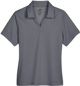 Ultra Club Ladies Cavalry Twill Performance Polo CHARCOAL/NAVY Pocket