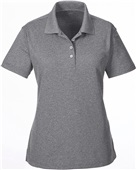 UltraClub Ladies' Heathered Piqué Polo CHARCOAL HEATHER Pocket