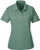 UltraClub Ladies' Heathered Piqué Polo FOREST GREEN HEATHER Pocket