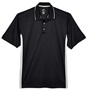 UltraClub Men's Cool & Dry Sport Two-Tone Polo BLACK/STONE Pocket