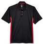 UltraClub Men's Cool & Dry Sport Two-Tone Polo BLACK/RED Pocket