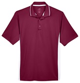 UltraClub Men's Cool & Dry Sport Two-Tone Polo MAROON/WHITE Pocket