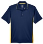 UltraClub Men's Cool & Dry Sport Two-Tone Polo NAVY/GOLD Pocket