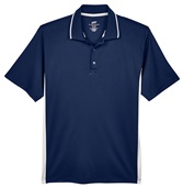 UltraClub Men's Cool & Dry Sport Two-Tone Polo NAVY/WHITE Pocket