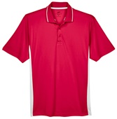 UltraClub Men's Cool & Dry Sport Two-Tone Polo RED/WHITE Pocket