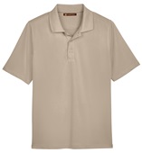 Harriton Men's Advantage Snag Protection Plus Polo KHAKI Pocket