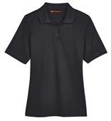 Harriton Lady Advantage Snag Protection Plus Polo BLACK Pocket
