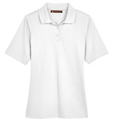 Harriton Lady Advantage Snag Protection Plus Polo WHITE Pocket