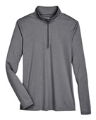 Team 365 Ladys Zone Sonic Heather 1/4 Zip Jacket DK GREY HEATHER Pocket