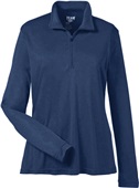 Team 365 Ladys Zone Sonic Heather 1/4 Zip Jacket SP DRK NVY HEATHER Pocket