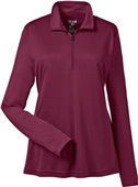 Team 365 Ladys Zone Sonic Heather 1/4 Zip Jacket SP MAROON HEATHER Pocket