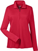 Team 365 Ladys Zone Sonic Heather 1/4 Zip Jacket SP RED HEATHER Pocket