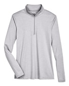 Team 365 Ladys Zone Sonic Heather 1/4 Zip Jacket ATHLETIC HEATHER Pocket