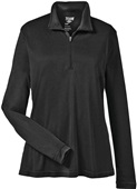 Team 365 Ladies Zone Performance 1/4 Zip Jacket TT31W BLACK Pocket