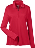 Team 365 Ladies Zone Performance 1/4 Zip Jacket TT31W SPORT RED Pocket