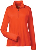 Team 365 Ladies Zone Performance 1/4 Zip Jacket TT31W SPORT ORANGE Pocket