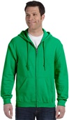 Gildan Adult Yth Heavy Blend Full Zip Hood Jacket IRISH GREEN Pocket