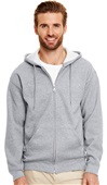 Gildan Adult Yth Heavy Blend Full Zip Hood Jacket GRAPHITE HEATHER Pocket