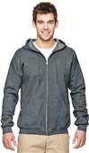 Gildan Adult Yth Heavy Blend Full Zip Hood Jacket DARK HEATHER Pocket